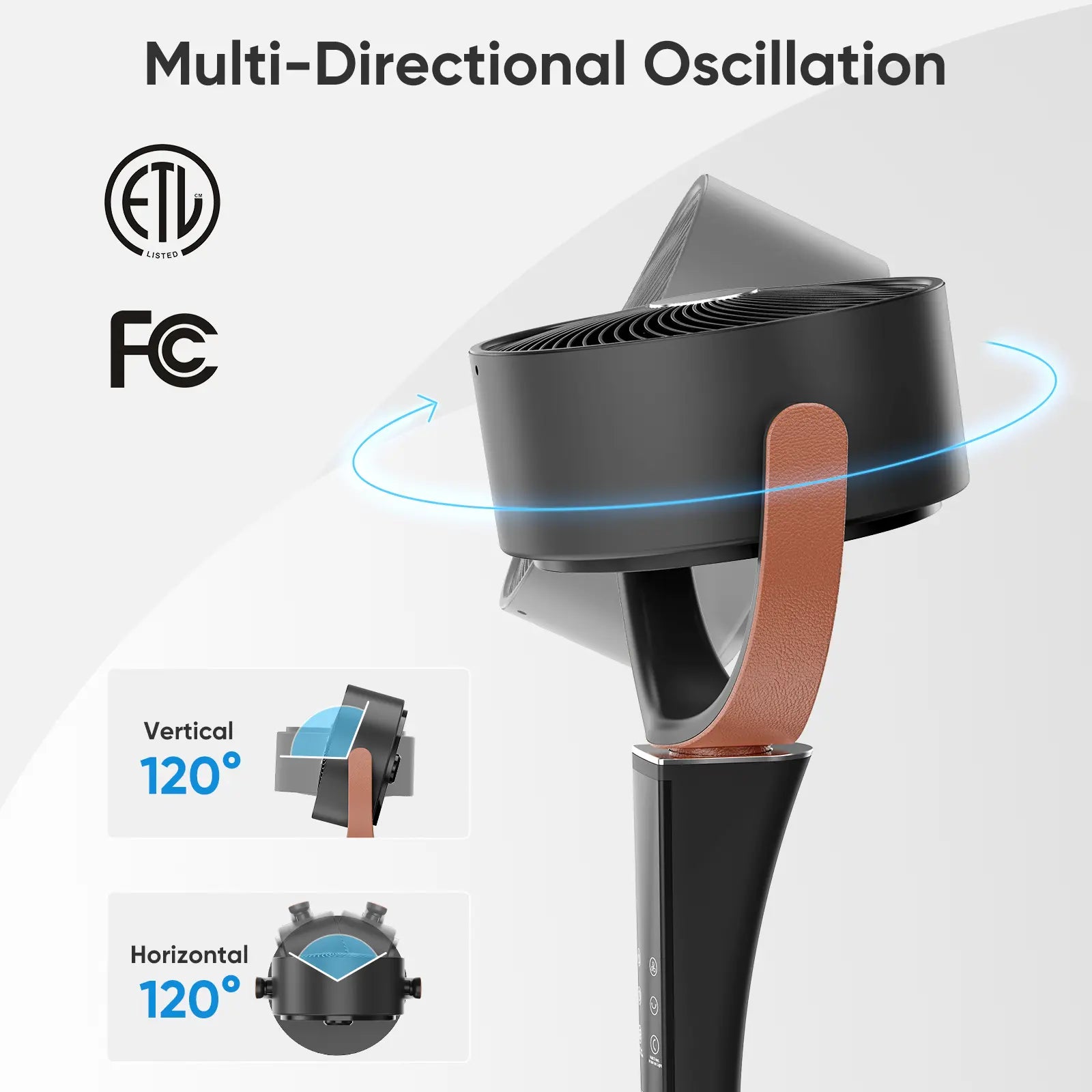 Quiet Adjustable Pedestal Fan with Remote 15 Speeds Oscillating Standing Fan for Bedroom and Home