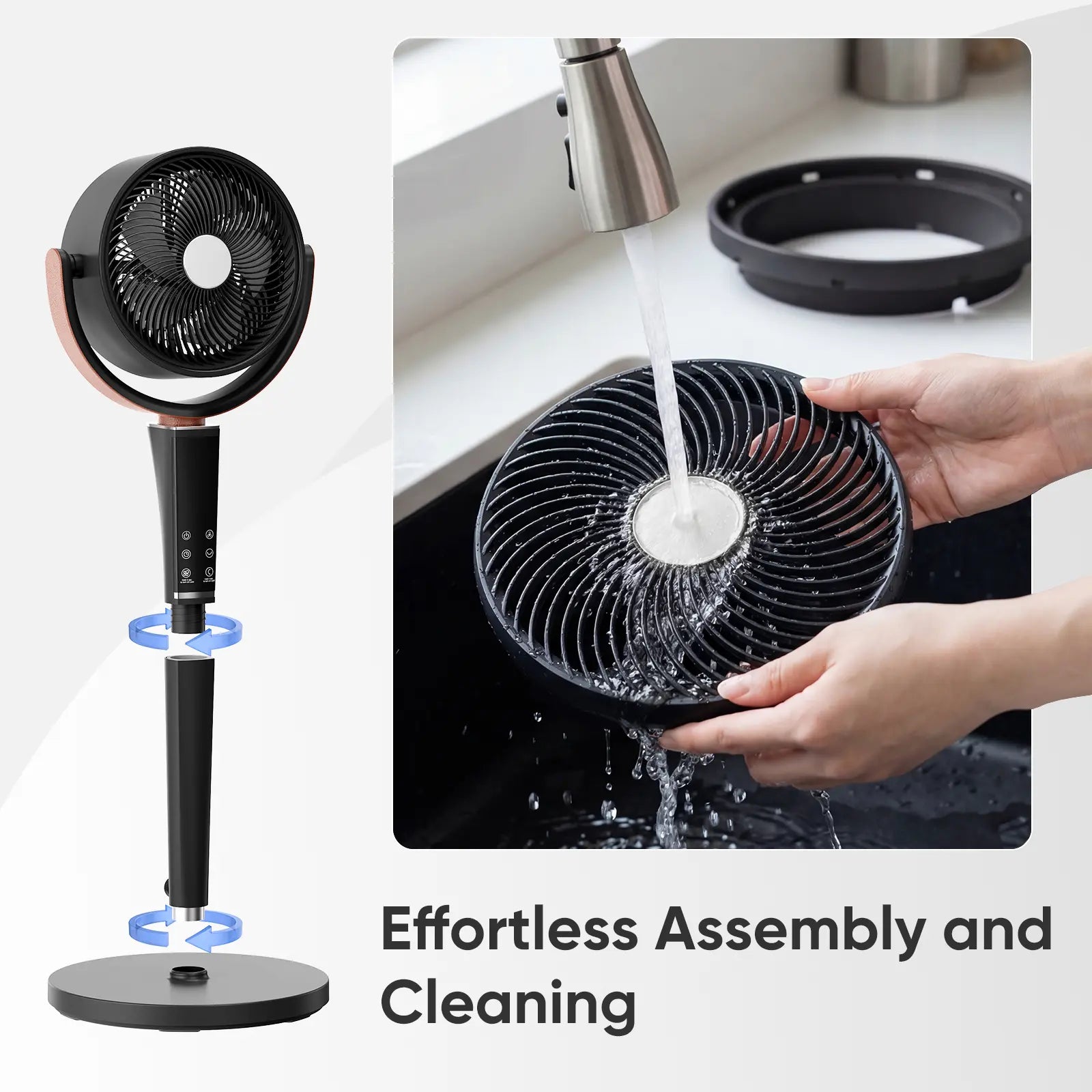 Quiet Adjustable Pedestal Fan with Remote 15 Speeds Oscillating Standing Fan for Bedroom and Home