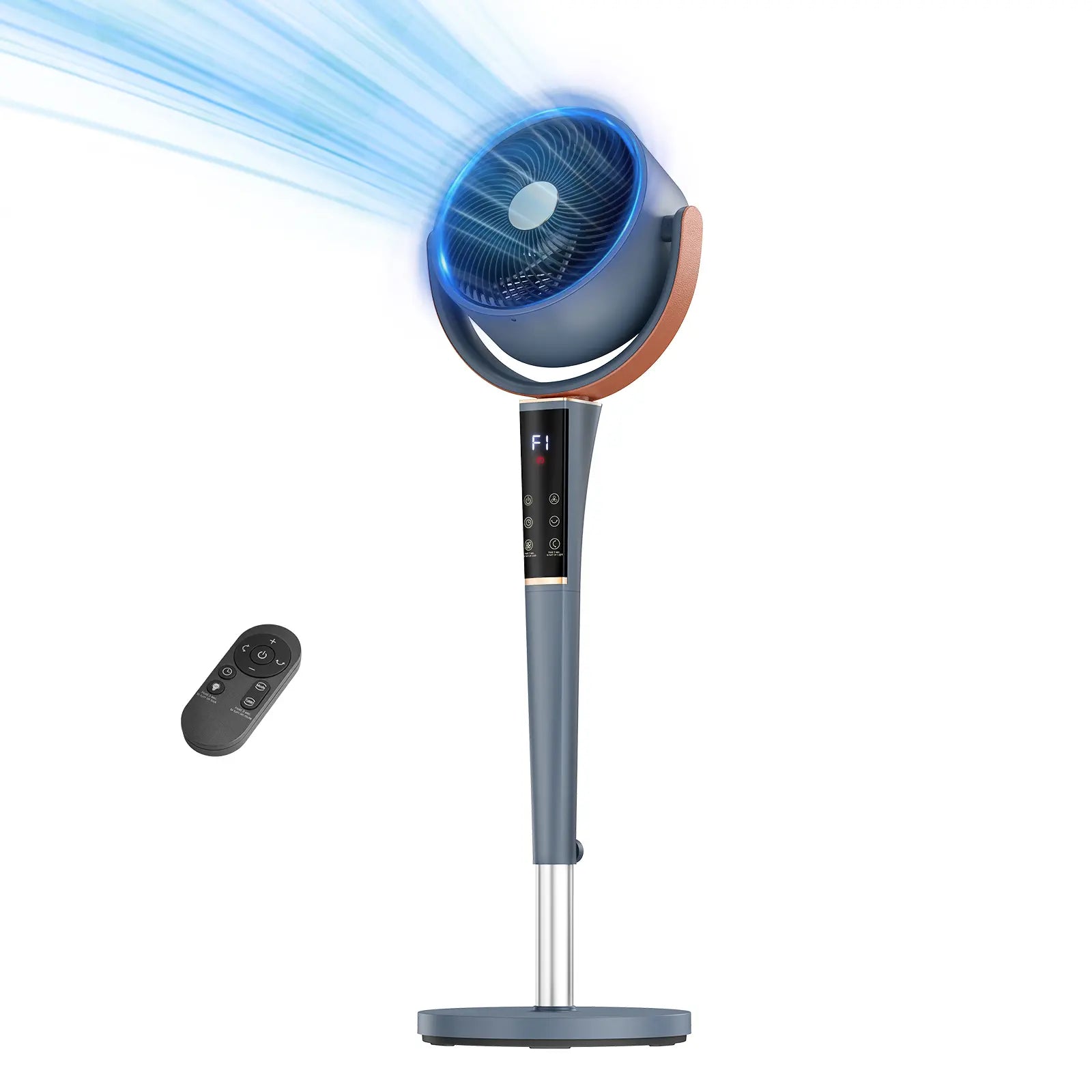 Quiet Adjustable Pedestal Fan with Remote 15 Speeds Oscillating Standing Fan for Bedroom and Home