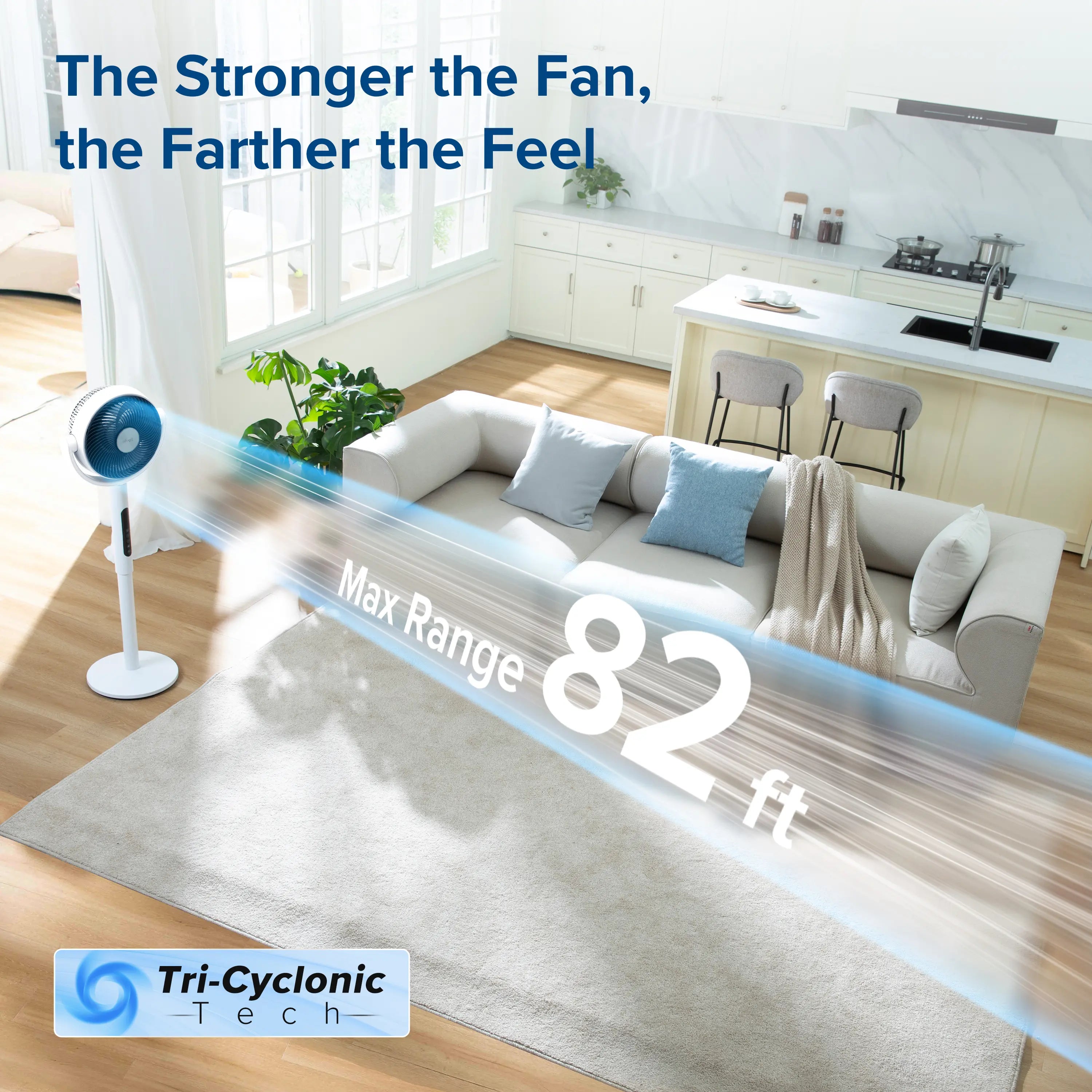 Corebreeze R432 Standing Oscillating Fan for Home, Circulator with Remote, 82ft, 20dB, DC Motor, 9 Speeds, Sensor, Timer, Pedestal & Tabletop mode