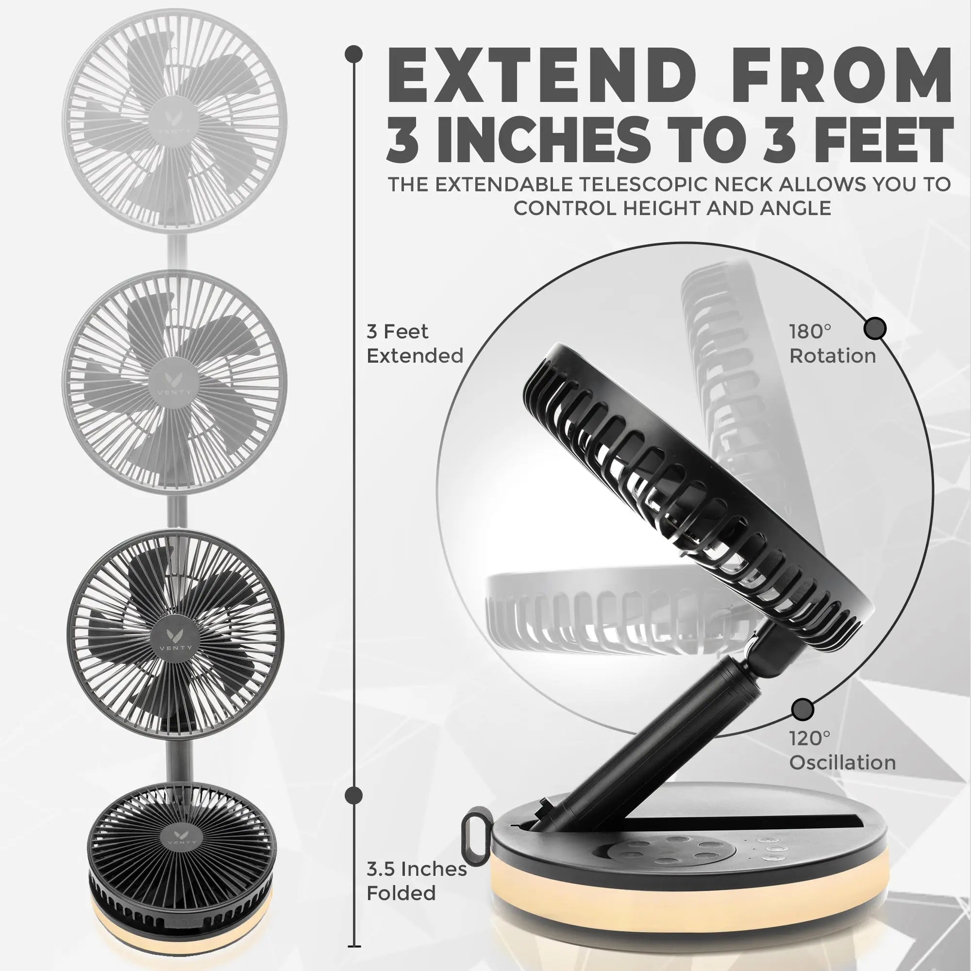 Venty Fan Portable Fan & Rechargeable - Your Ultimate Cool Companion