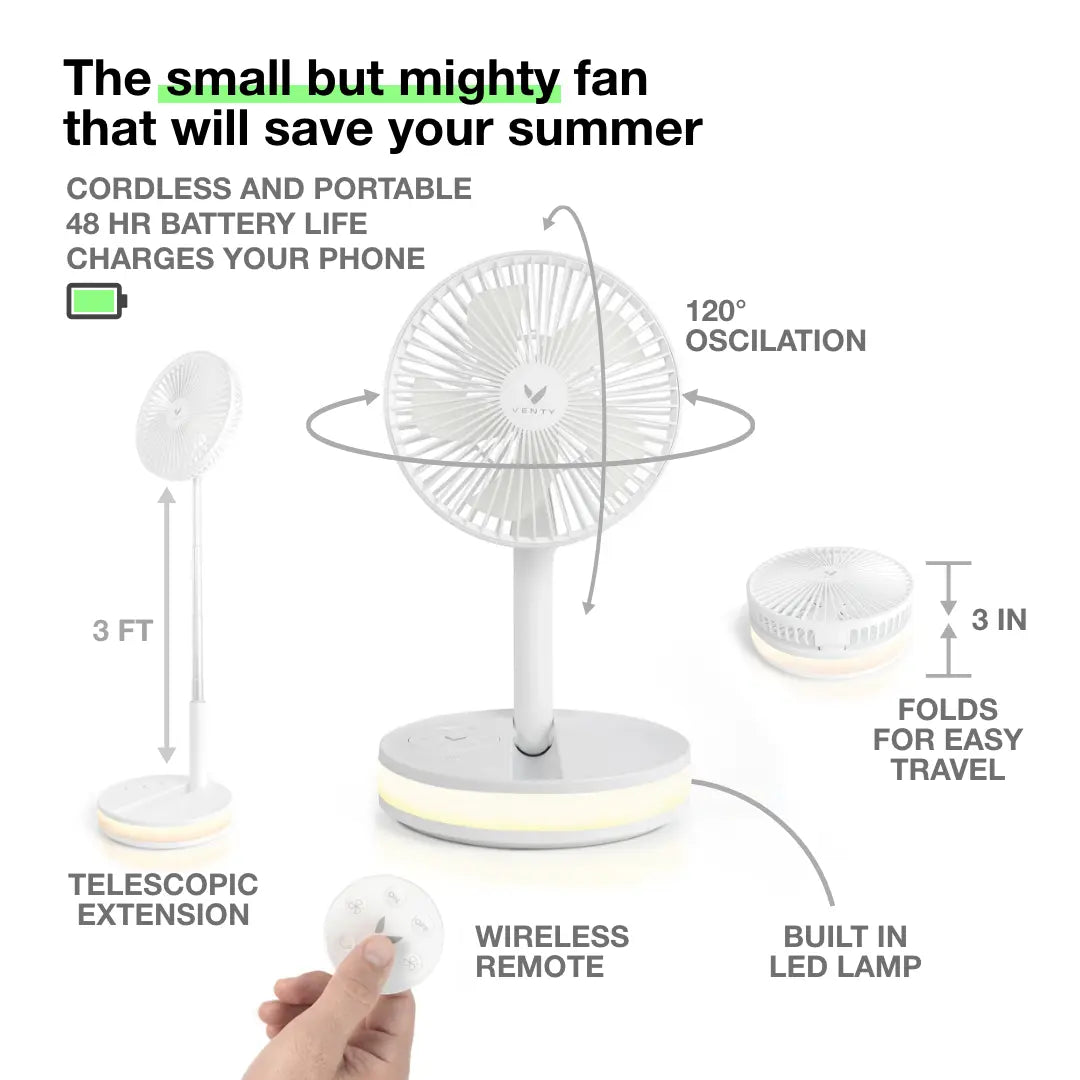 Venty Fan Portable Fan & Rechargeable - Your Ultimate Cool Companion