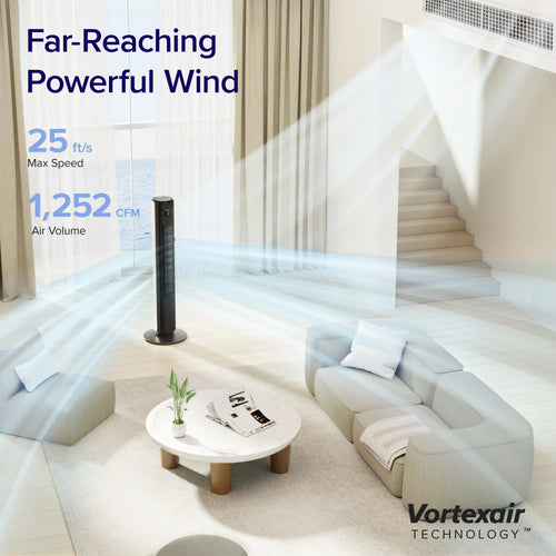 LEVOIT Classic 42 Tower Fan, Oscillating Quiet 42 Inch Fan 25ft/s Velocity 25dB With AC Motor for Bedroom, 4 Modes, 12H Timer, Standing Fan for Home